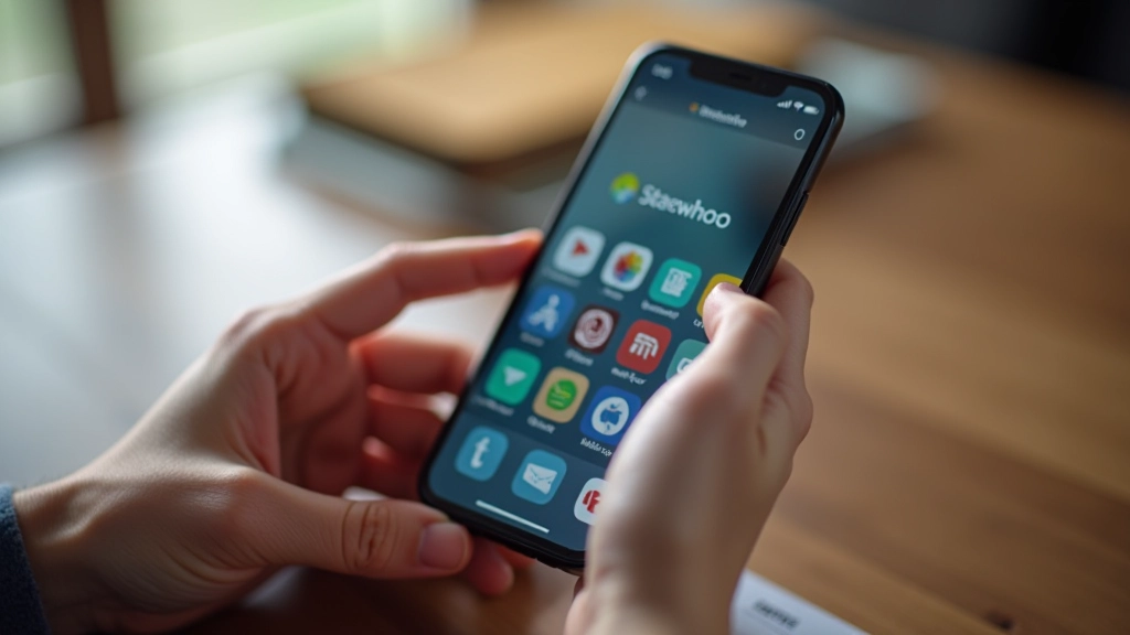 Smartphone zeigt verschiedene Streaming-Apps und Abonnement-Services auf dem Display
